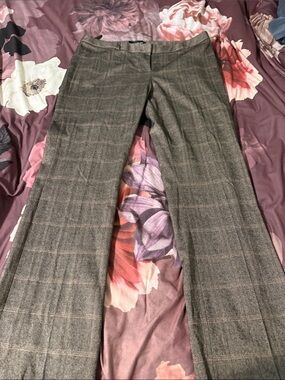 Amanda & Chelsea Gray Plaid Straight Leg Dress Pants